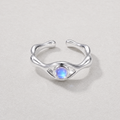 MOON GAZE — Moonstone Curved Silver Open Ring