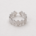 LATTICE VEIL geometric sterling silver openwork ring