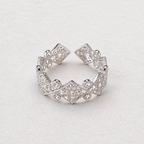LATTICE VEIL geometric sterling silver openwork ring