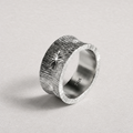 STILL SIGNAL — Textured Silver Architectural Band Ring